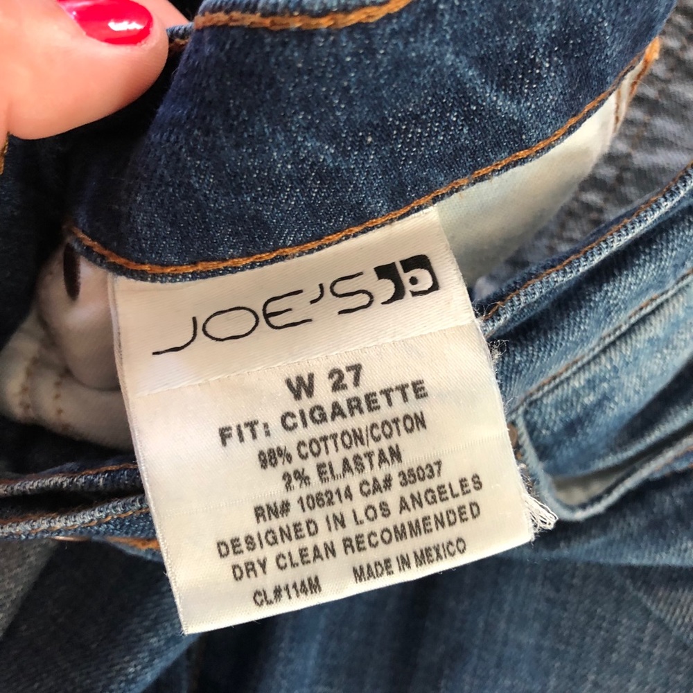 Joes Jeans Cigarette fit sz: 27 these jeans are wore to perfection - Picture 5 of 7